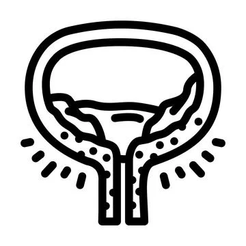Cystitis urology line icon vector illustration 스톡 일러스트