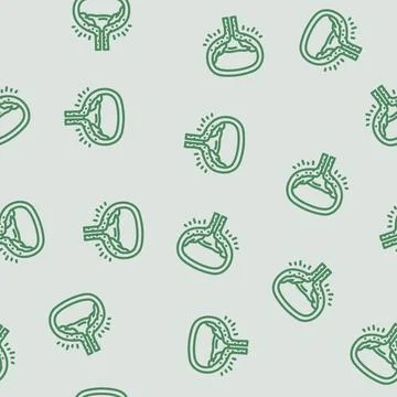 Cystitis urology line vector seamless pattern Stock Illustration