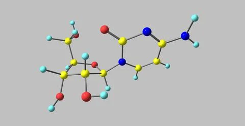 Cytidine molecular structure isolated on grey background Stock Illustration