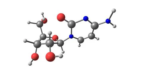 Cytidine molecular structure isolated on white background Stock Illustration