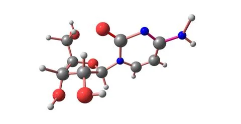 Cytidine molecular structure isolated on white background Stock Illustration