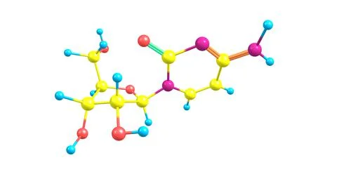 Cytidine molecular structure isolated on white background Stock Illustration