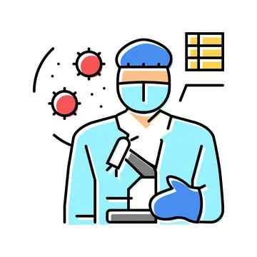 Cytologist worker color icon vector illustration 스톡 일러스트
