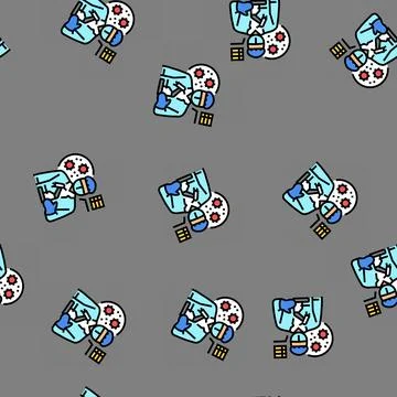 Cytologist worker vector seamless pattern Illustrazione stock