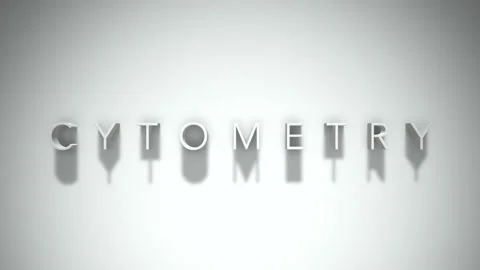 Cytometry 3D title animation with shadows on a white background 스톡 동영상 296521637