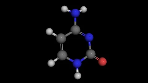 Cytosine molecule model rotating Stock Footage 70933959