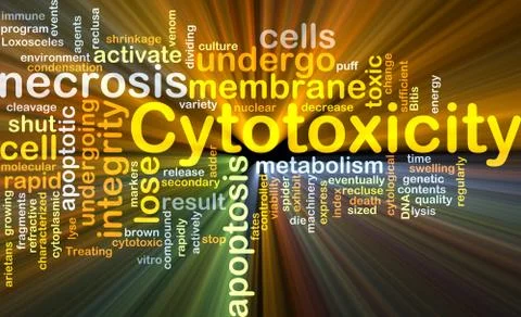 Cytotoxicity background concept glowing Stock Illustration