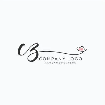 CZ Initial handwriting logo design Stock Illustration