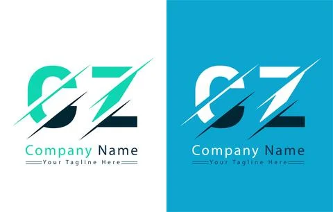 CZ Letter Logo Vector Design Concept Elements Stock Illustration
