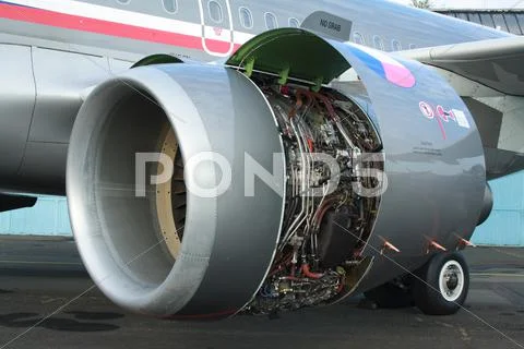 Czech Boeing 737 engine Stock Photos