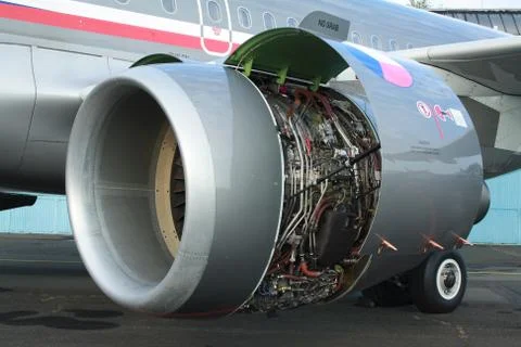 Czech Boeing 737 engine Stock Photos