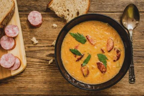 Czech cabbage soup Stock Photos