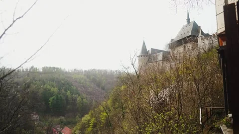 Czech castle Karlstein side view Stock Footage 270916566