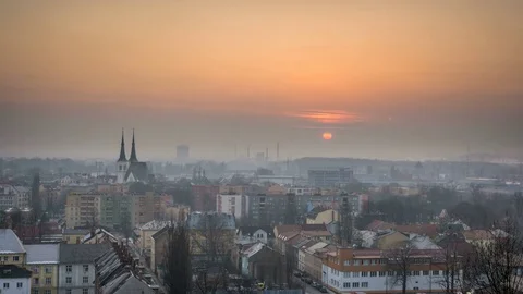 Czech city Ostrava timelapse Stock Footage 72526950
