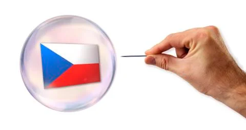 Czech economic bubble about to explode by a needle Foto stock