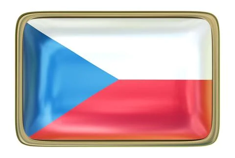 Czech Flag Badge Stock Illustration