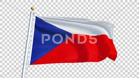 Czech flag, close up, isolated with alpha channel Stock Photos