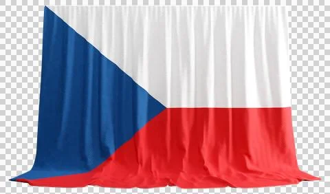 Czech Flag Curtain in 3D Rendering Czech Republic's Resilience Stock Illustration