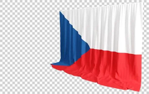 Czech Flag Curtain in 3D Rendering Czech Republic's Resilience Stock Illustration