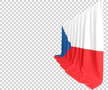 Czech Flag Curtain in 3D Rendering Czech Republic's Resilience Stock Illustration