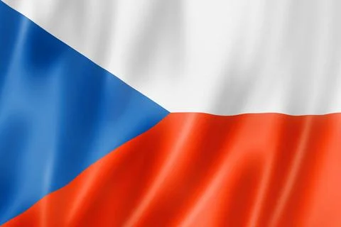 Czech flag Czech Republic flag, three dimensional render, satin texture Co... Stock Photos