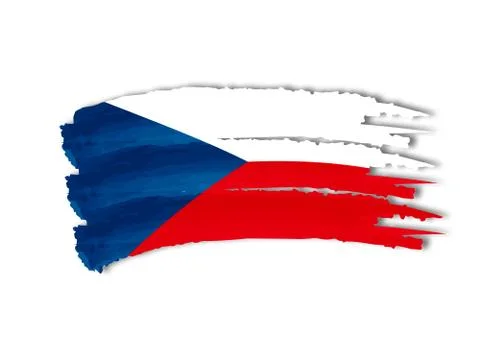Czech flag drawing Stock Illustration