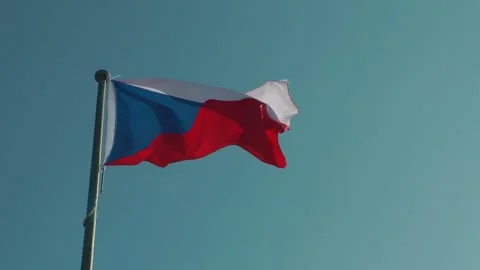 A Czech flag is flying Видео 343387021