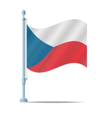 Czech  flag 스톡 일러스트