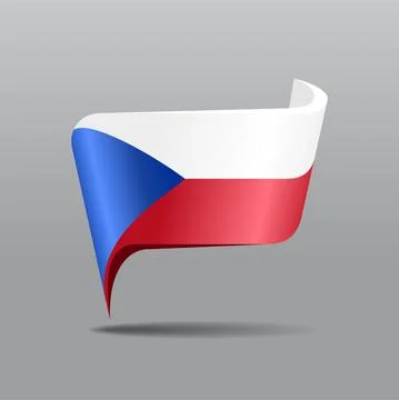 Czech flag map pointer layout. Vector illustration. Stock Illustration