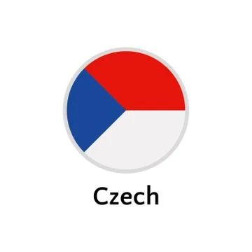 Czech flag round flat icon Stock Illustration