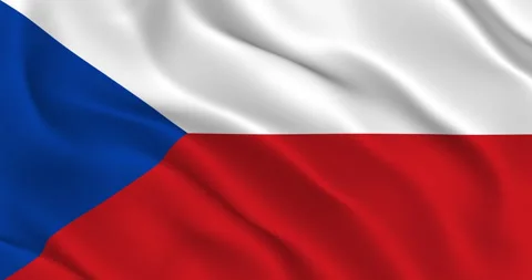 Czech Flag Seamless Smooth Waving Animation. Czech Republic with folds Stock Footage 154573143