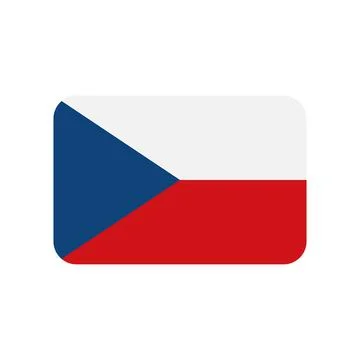 Czech flag vector icon on white background Stock Illustration