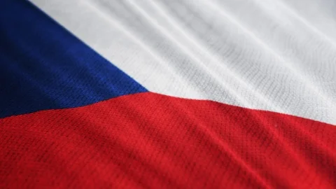 Czech flag is waving 3D animation.  Stock Footage 100553173
