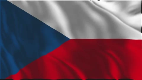 Czech flag waving slowly Stock Footage 336637441