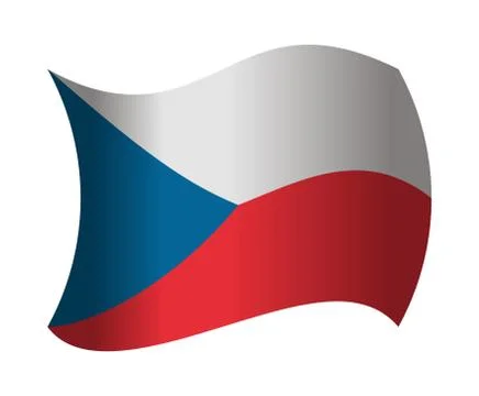 Czech flag waving in the wind Stock Illustration
