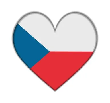 Czech heart flag vector Stock Illustration