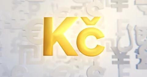 Czech Koruna Currency Loop in a 3D animation Stock Footage 251445425