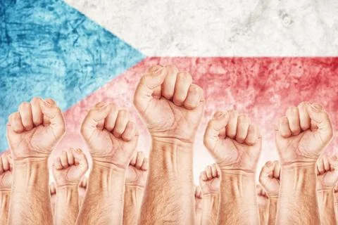Czech labour movement, workers union strike Stock Illustration
