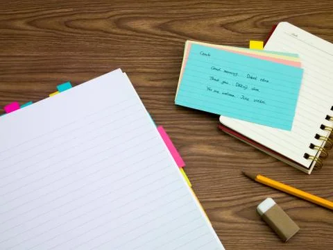 Czech; Learning New Language Writing Words on the Notebook Stock Photos
