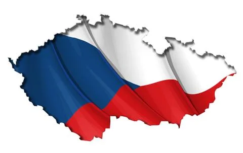 Czech map-flag Stock Illustration