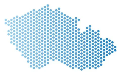 Czech Map Hex-Tile Scheme Ilustração Stock