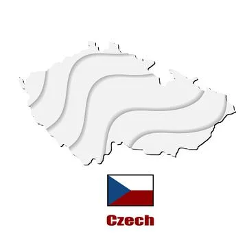 Czech map on white background. vector illustration. Stock Illustration