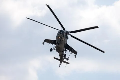 Czech Mil Mi - 24 Hind attack helicopter Stock Photos