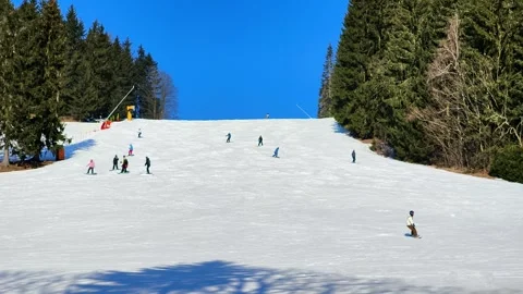 Czech Mountain Ski Paradise Winter Recreation Stock-Footage 301825094