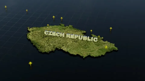Czech Republic 3D Map With Animation Stock Footage 305187936