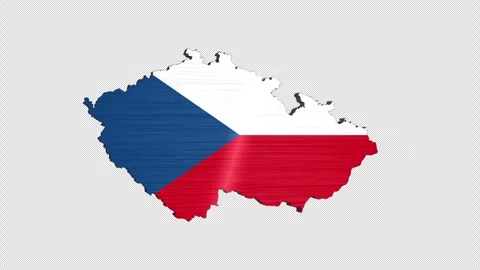 Czech Republic 3D Rotating Flag Map Alpha Channel Loop Stock Footage 336182887