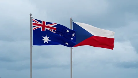 Czech Republic and Australia flag Stock Footage 252129126