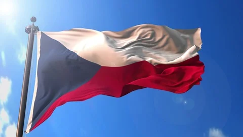 Czech Republic animated flag pack in 3D and green screen Stock Footage 119933670