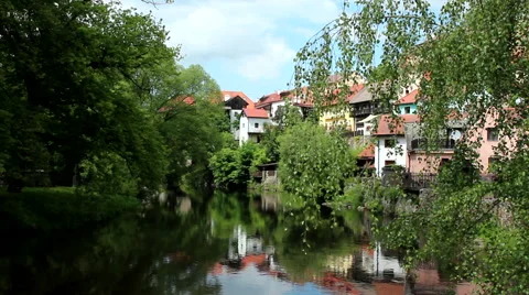 CZECH REPUBLIC CESKY KRUMLOV RIVER Stock Footage 44887645