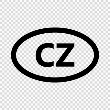 Czech republic code symbol. short country name. Domain name Stock-Illustration